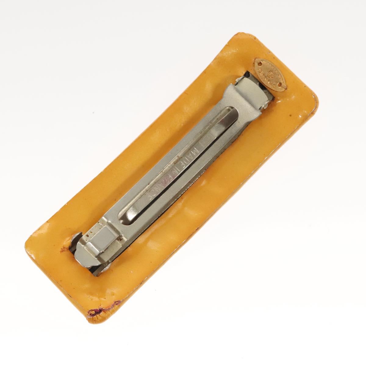 CHANEL Card Case Satin Metal 3Set Black Yellow CC Auth bs25964