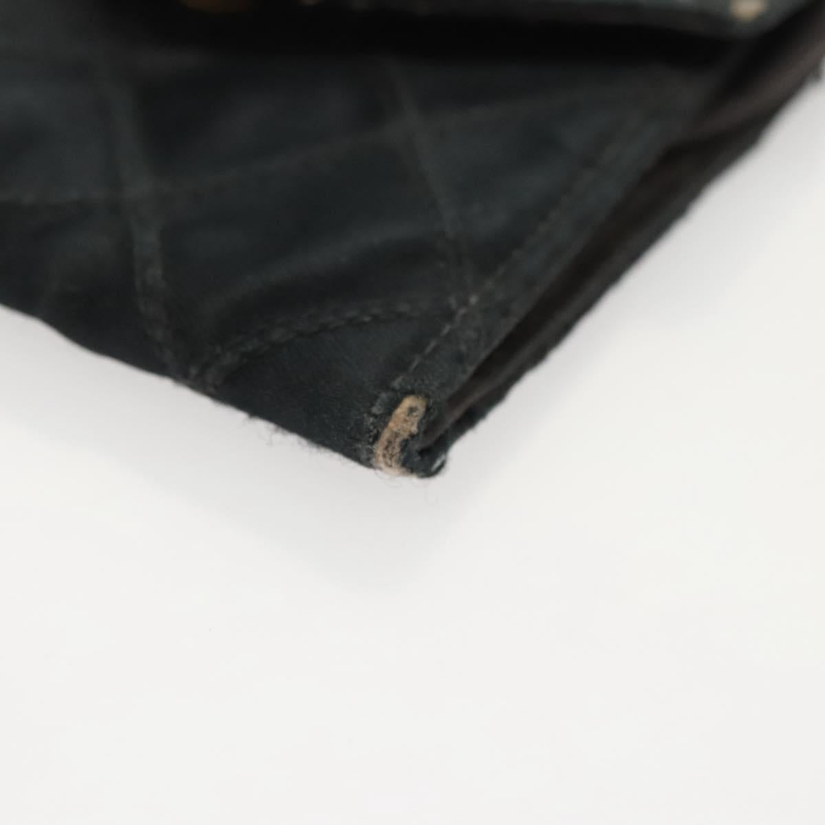 CHANEL Card Case Satin Metal 3Set Black Yellow CC Auth bs25964