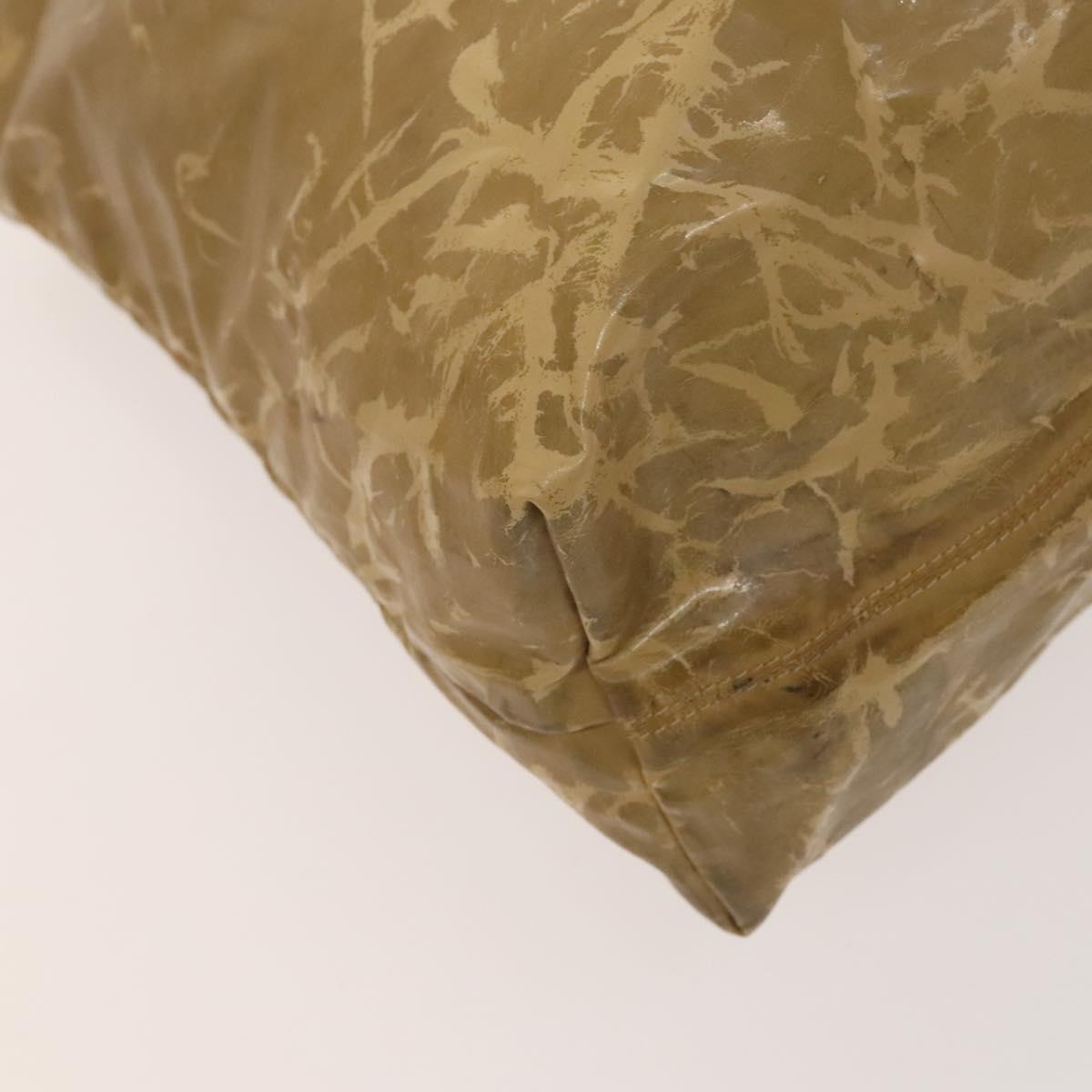 CHANEL Shoulder Bag Enamel Beige CC Auth bs25966