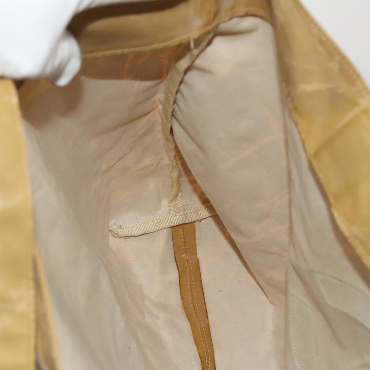 CHANEL Shoulder Bag Enamel Beige CC Auth bs25966