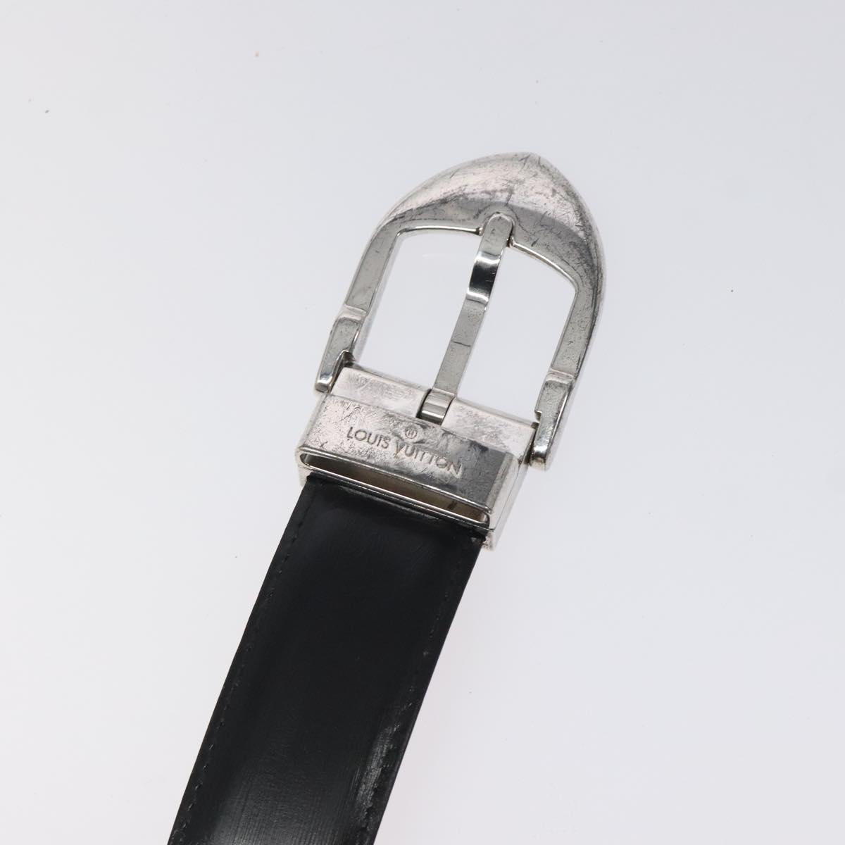 LOUIS VUITTON Belt Leather 2Set Black Brown LV Auth bs25969