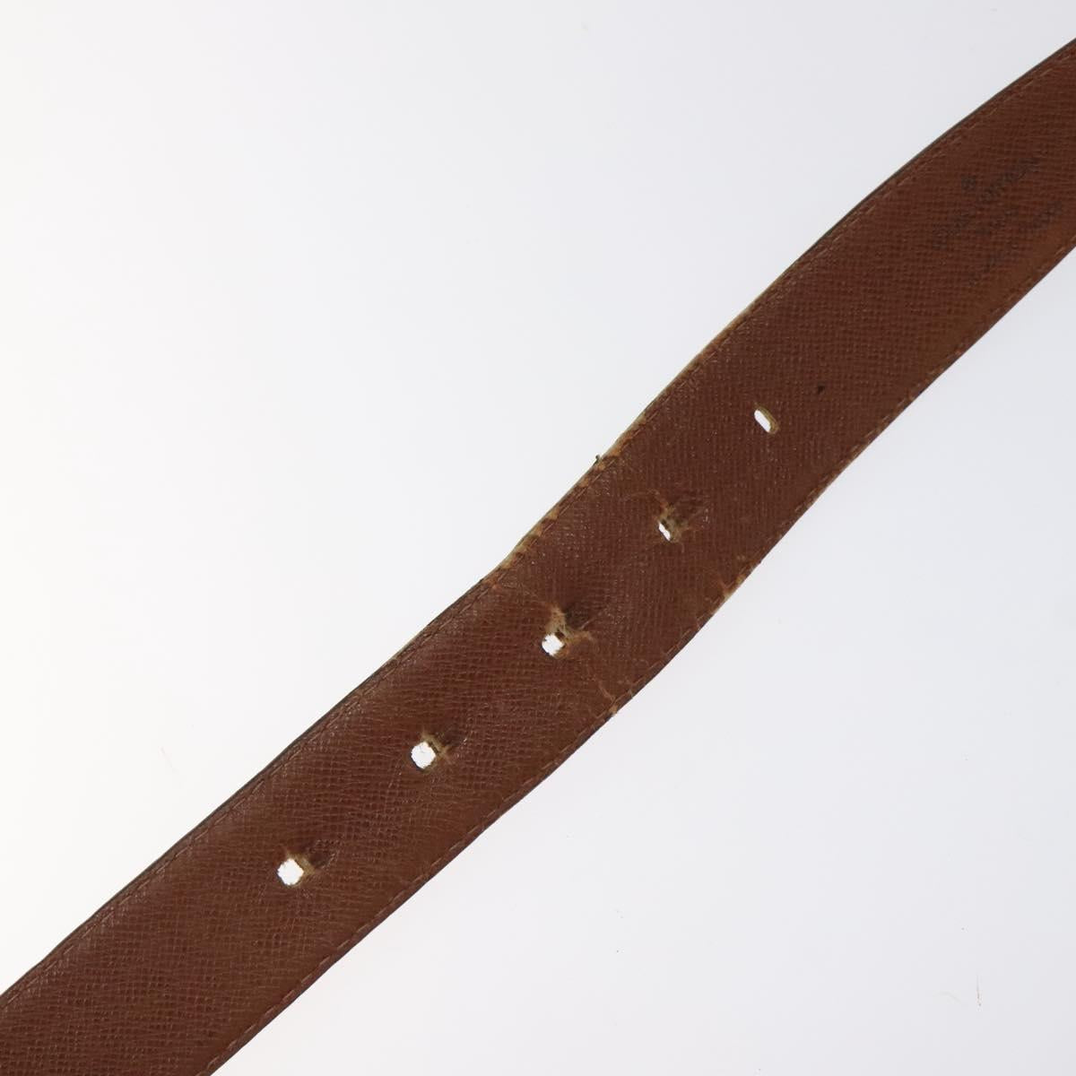 LOUIS VUITTON Belt Leather 2Set Black Brown LV Auth bs25969