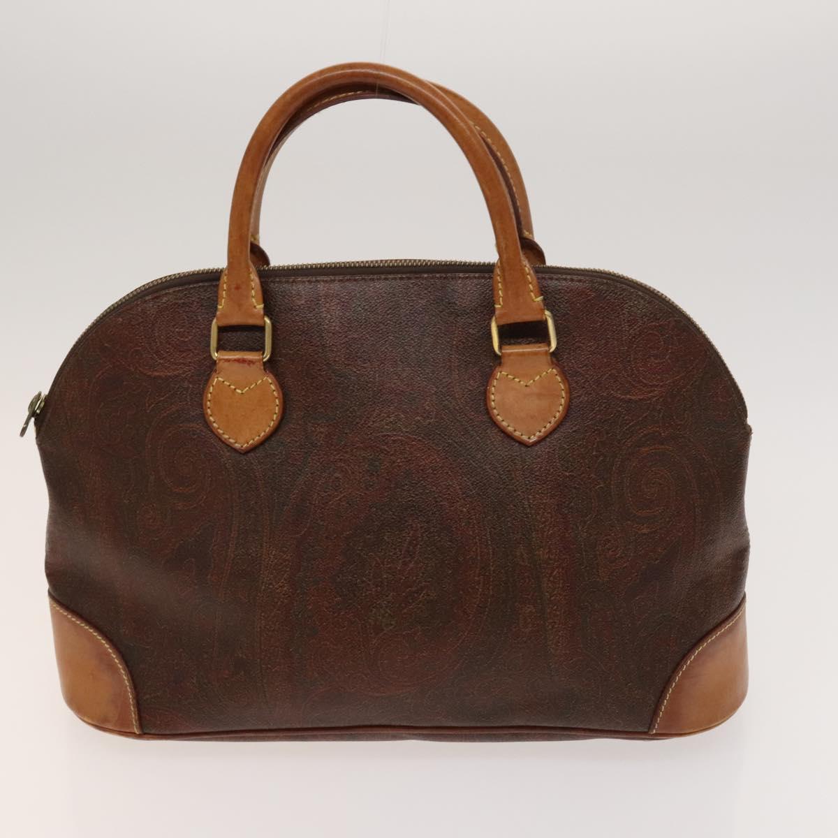 ETRO Hand Bag PVC Nylon 4Set Brown Black Auth bs25971