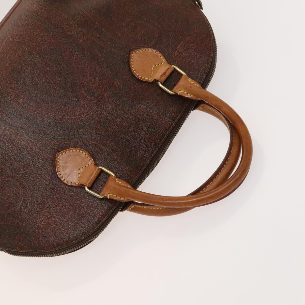 ETRO Hand Bag PVC Nylon 4Set Brown Black Auth bs25971