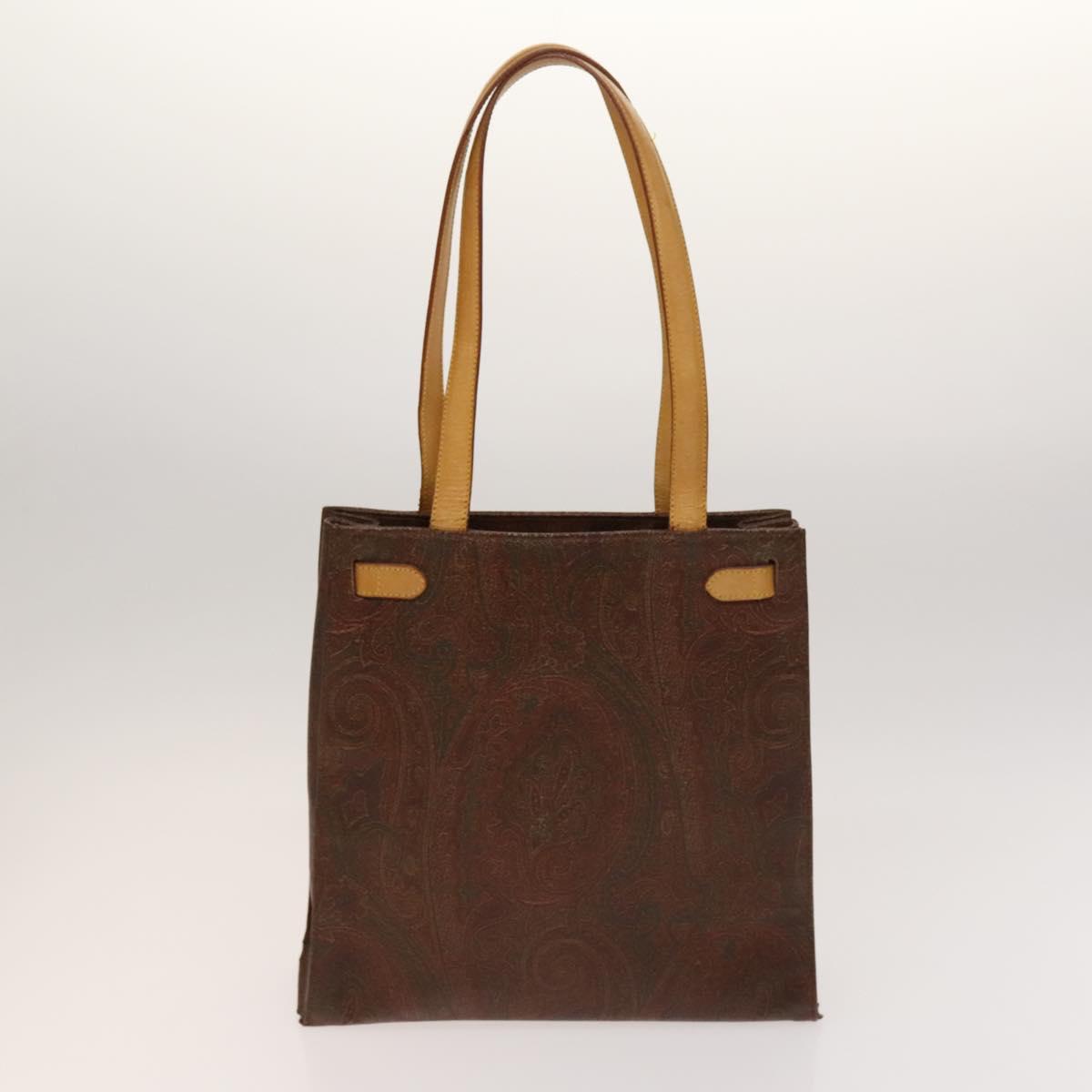 ETRO Hand Bag PVC Nylon 4Set Brown Black Auth bs25971