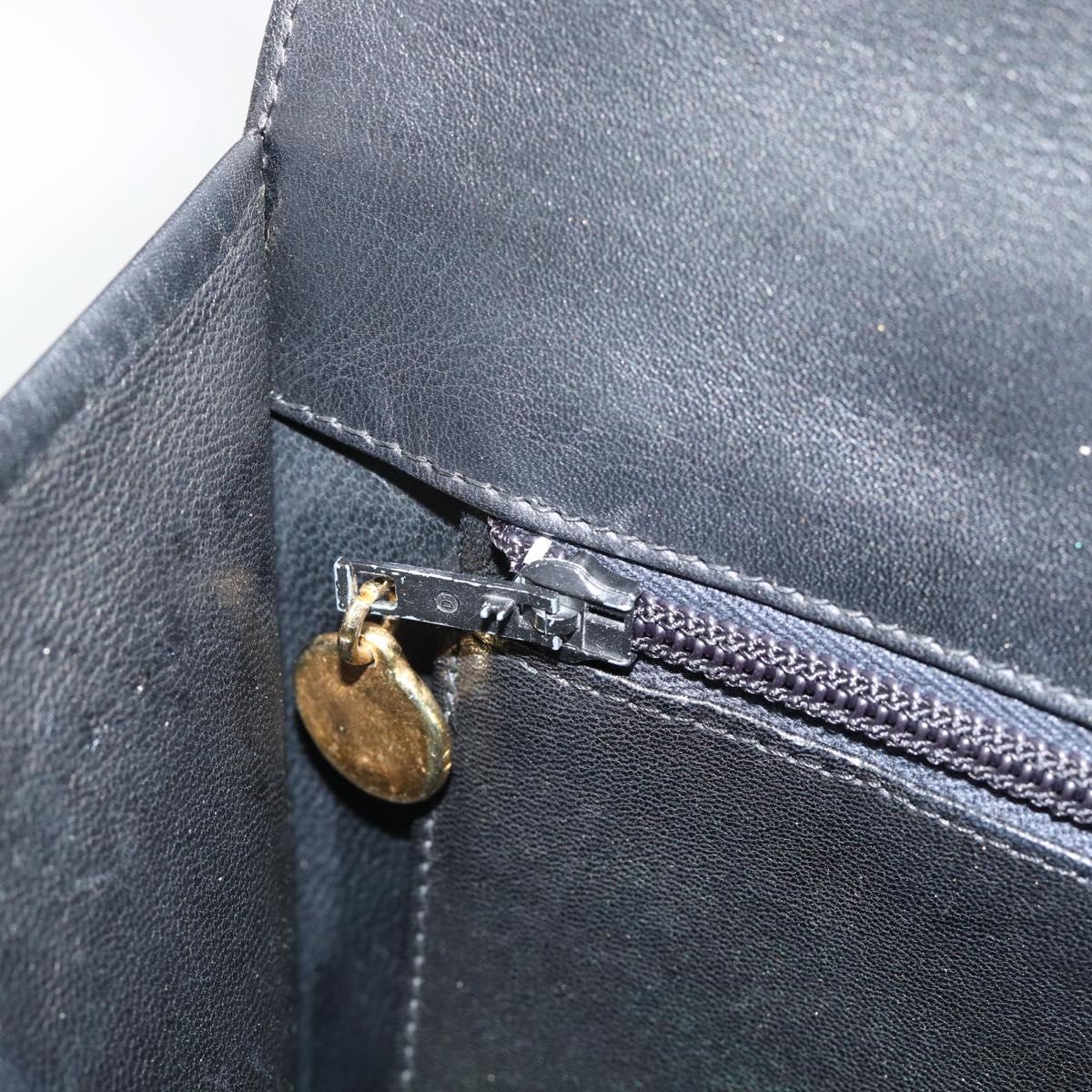 CHANEL COCO Mark Hand Bag Leather Black Gold CC Auth bs25980