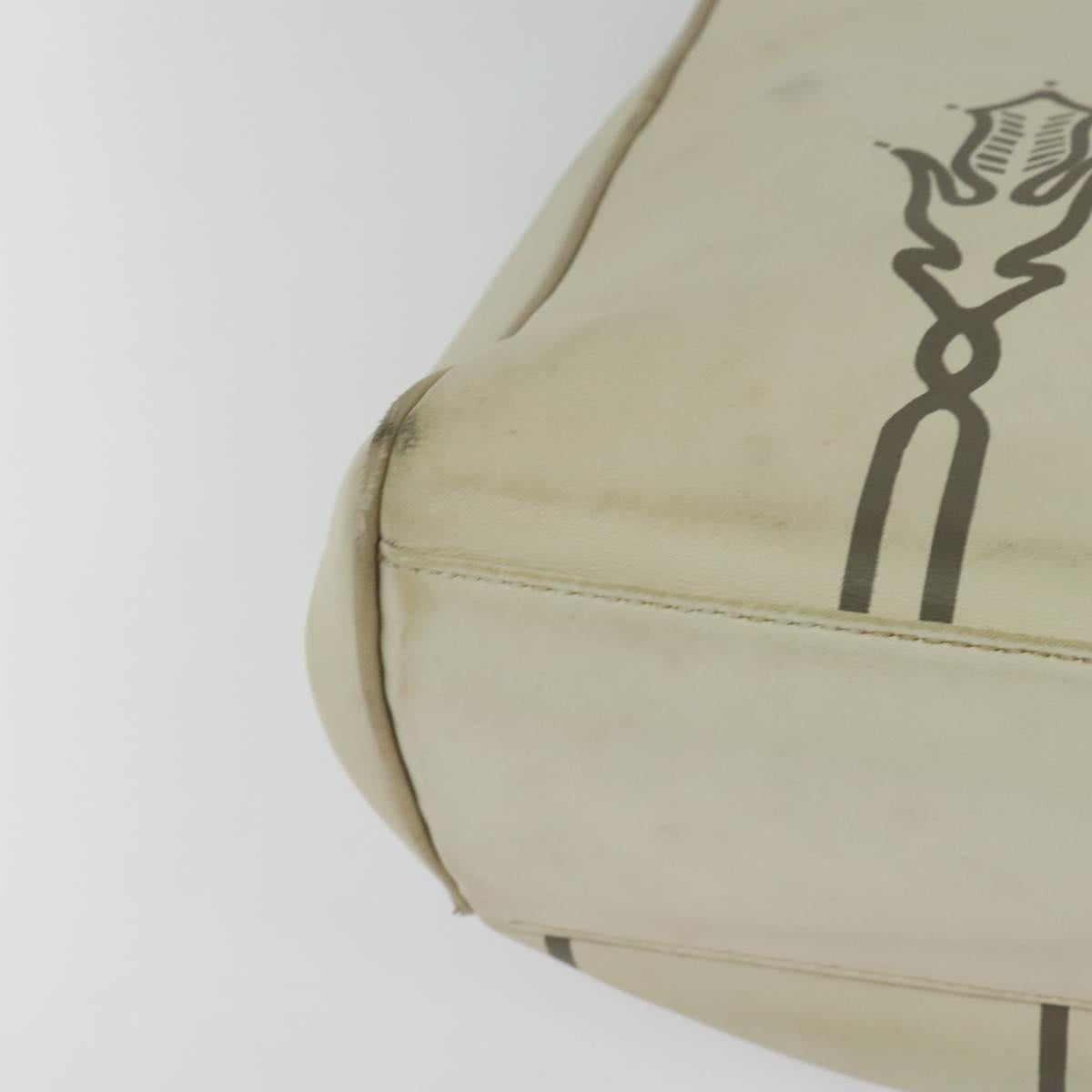 BOTTEGA VENETA Hand Bag Leather White Gold Auth bs25987