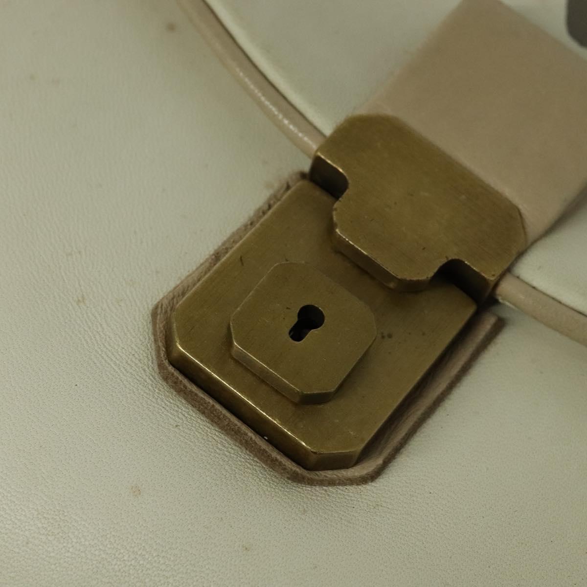 BOTTEGA VENETA Hand Bag Leather White Gold Auth bs25987