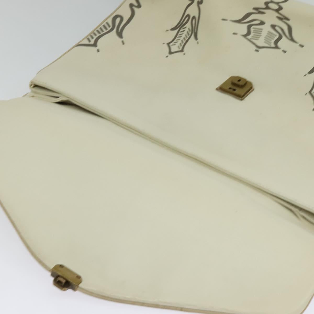 BOTTEGA VENETA Hand Bag Leather White Gold Auth bs25987