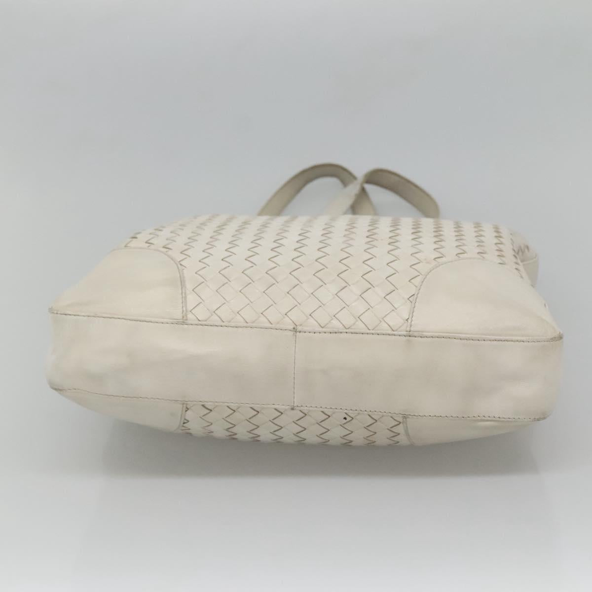 BOTTEGA VENETA INTRECCIATO Tote Bag Leather White Auth bs25990