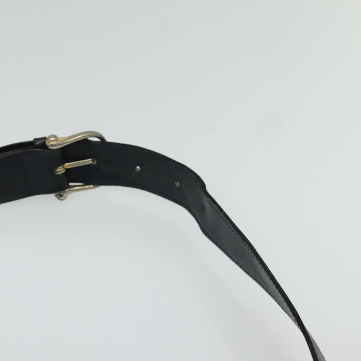 CELINE Shoulder Bag Leather Navy Gold Auth bs25995