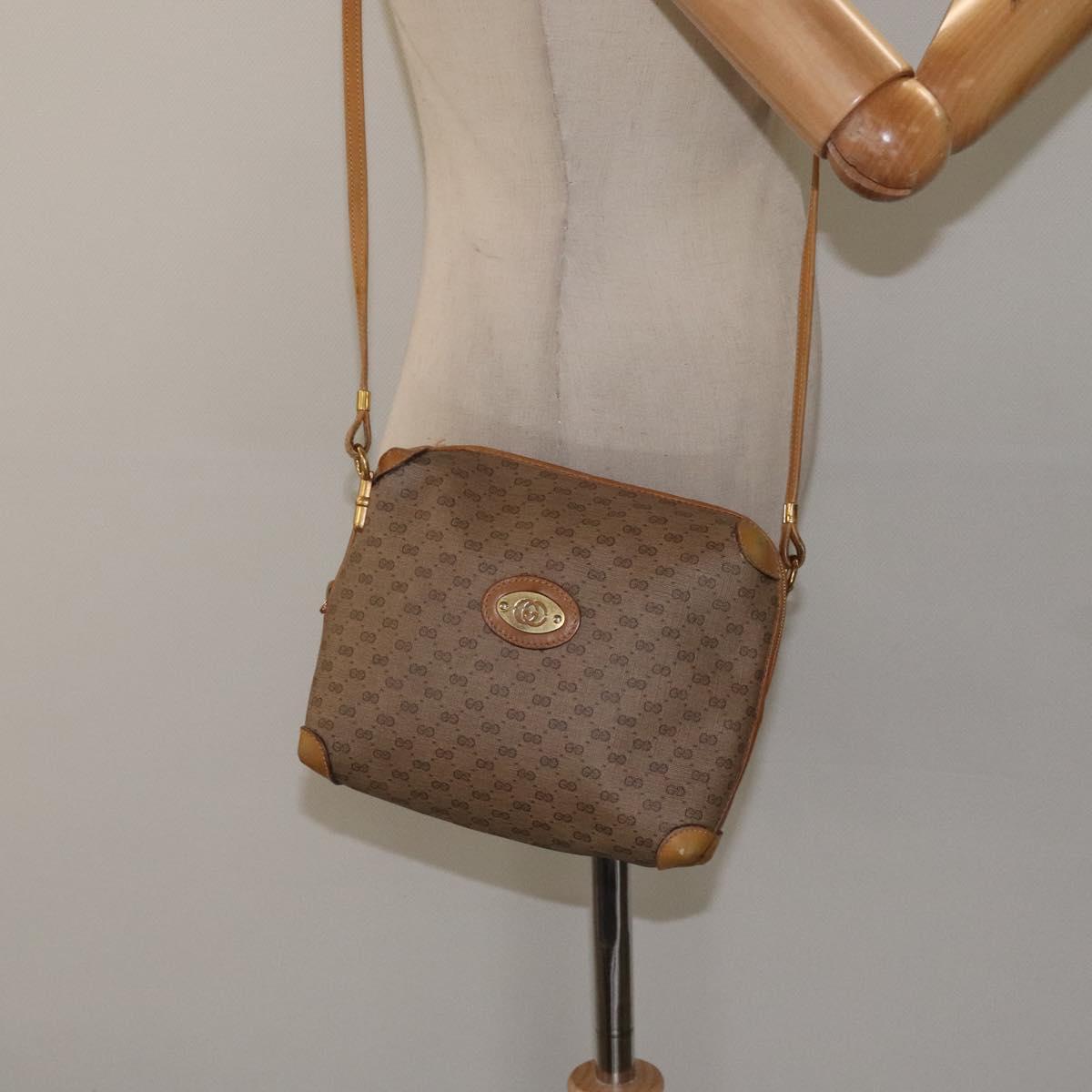GUCCI Micro GG Supreme Shoulder Bag PVC Beige Gold 007 115 4916 Auth bs25996