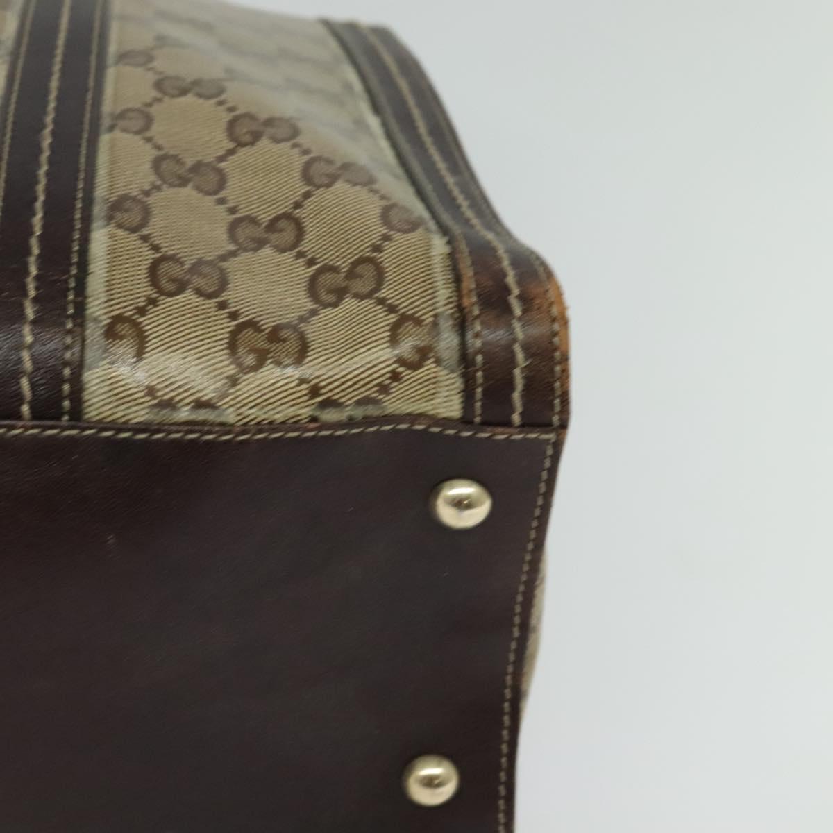 GUCCI GG Crystal Tote Bag Coated Canvas Beige Gold 181491 Auth bs25998