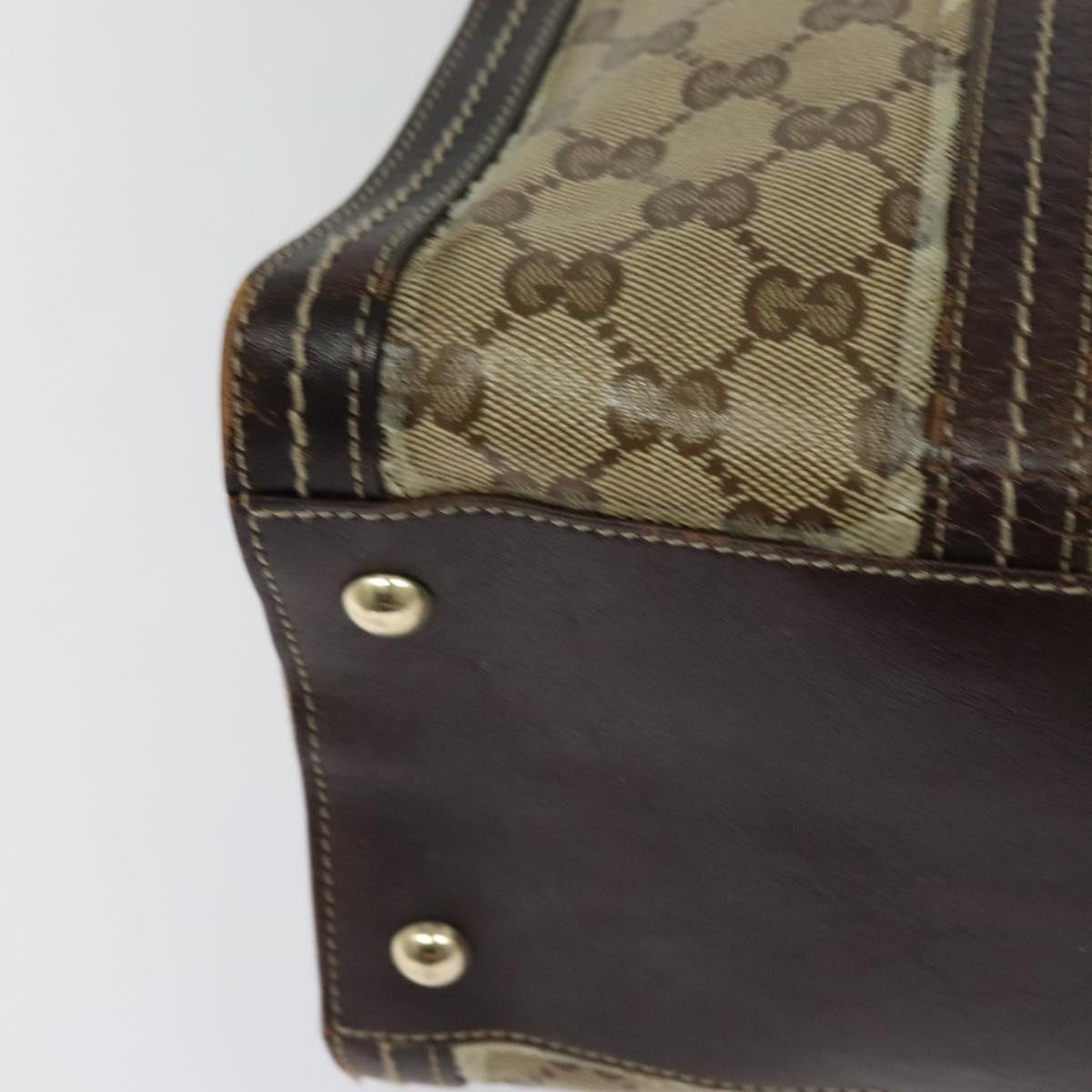 GUCCI GG Crystal Tote Bag Coated Canvas Beige Gold 181491 Auth bs25998