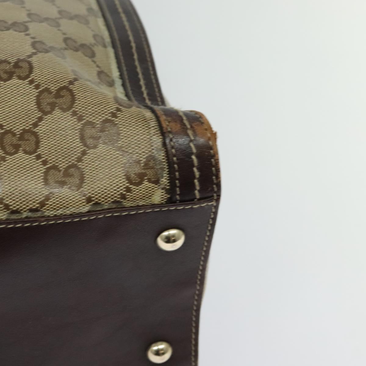 GUCCI GG Crystal Tote Bag Coated Canvas Beige Gold 181491 Auth bs25998