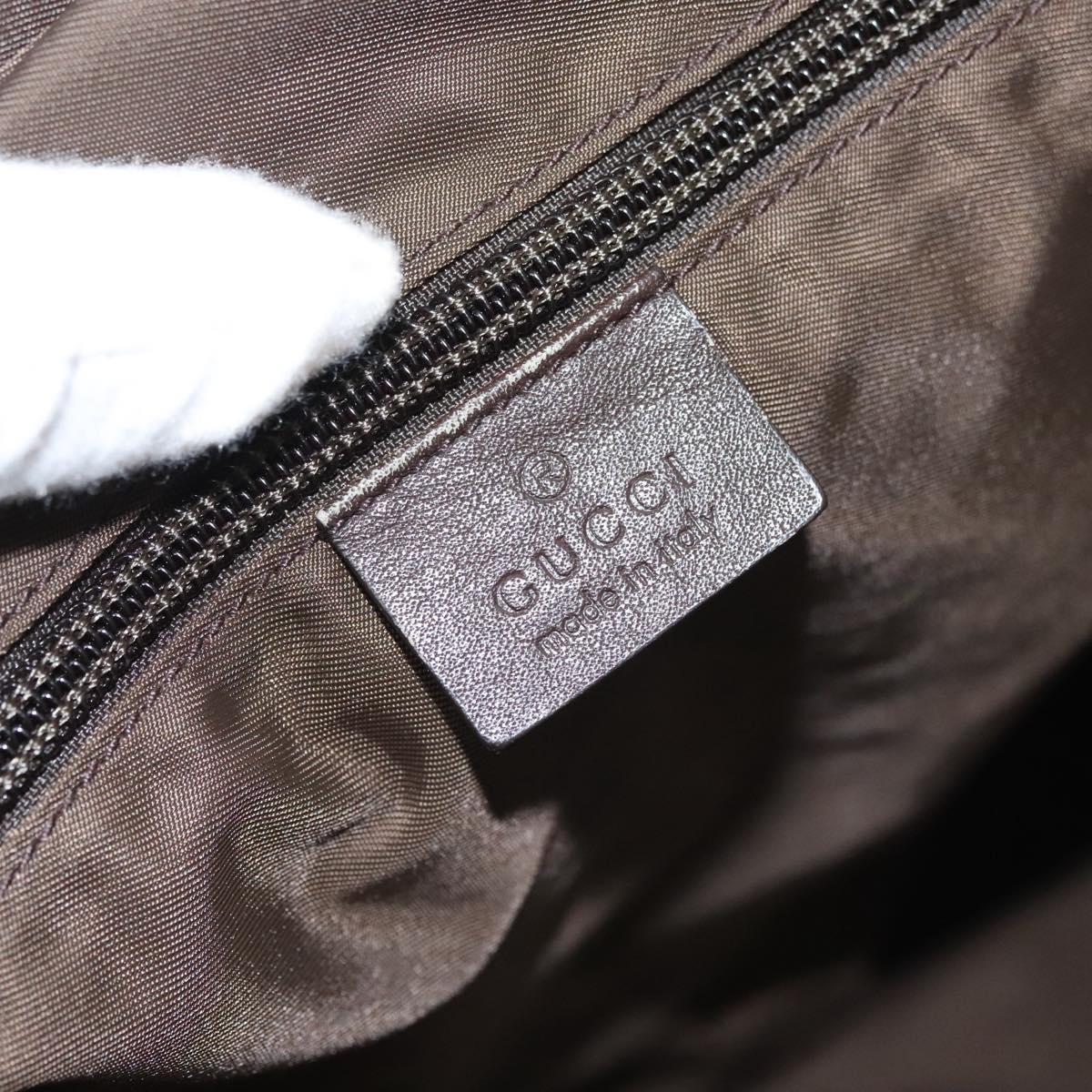 GUCCI GG Canvas Tote Bag Beige Silver 283416 Auth bs25999