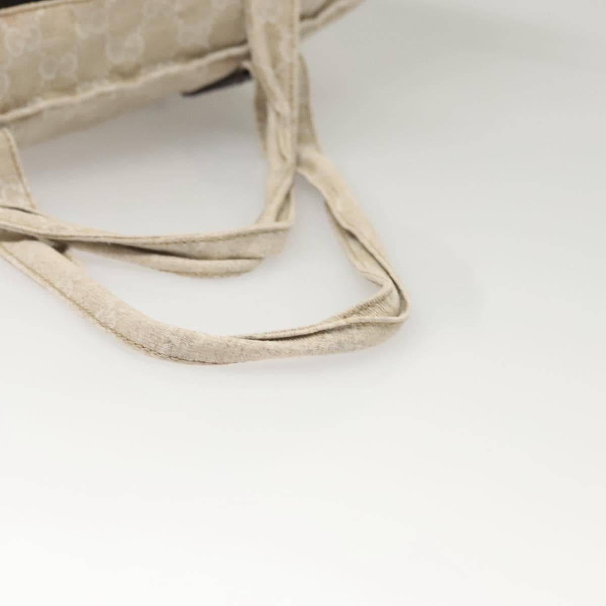 GUCCI GG Canvas Tote Bag Beige Silver 283416 Auth bs25999