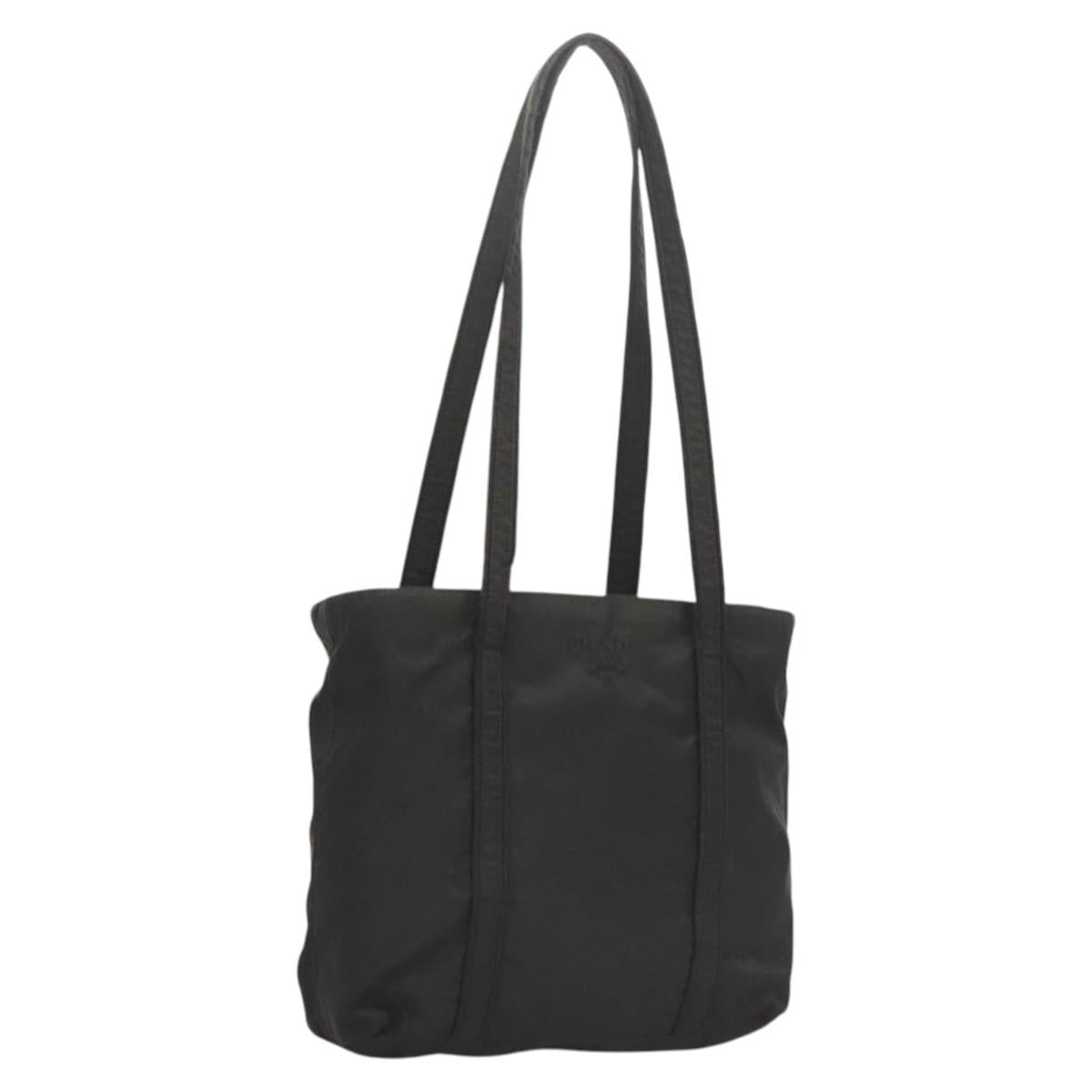 PRADA Shoulder Bag Nylon Black Silver Auth bs26020