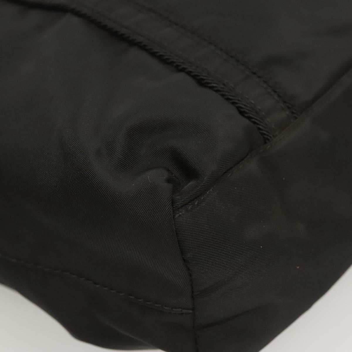 PRADA Shoulder Bag Nylon Black Silver Auth bs26020