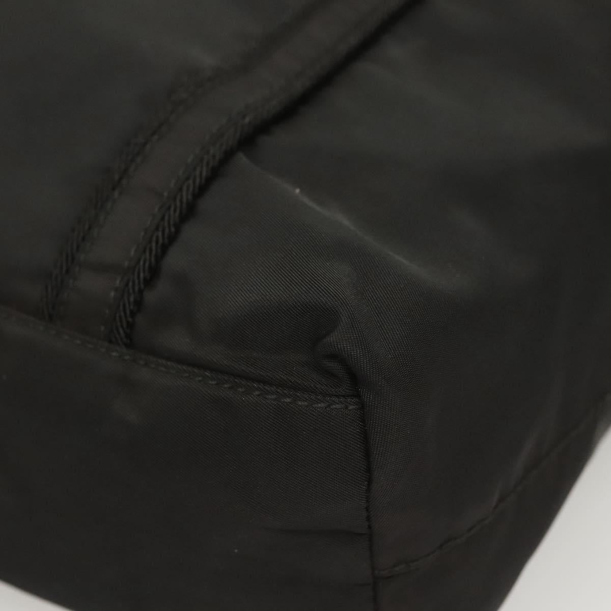 PRADA Shoulder Bag Nylon Black Silver Auth bs26020