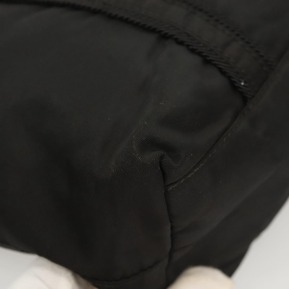 PRADA Shoulder Bag Nylon Black Silver Auth bs26020