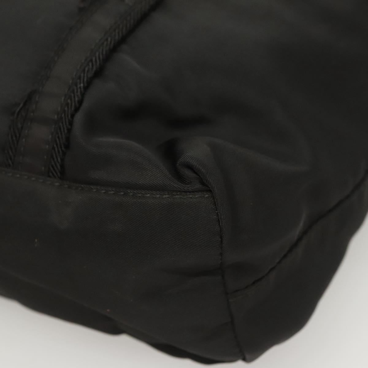 PRADA Shoulder Bag Nylon Black Silver Auth bs26020
