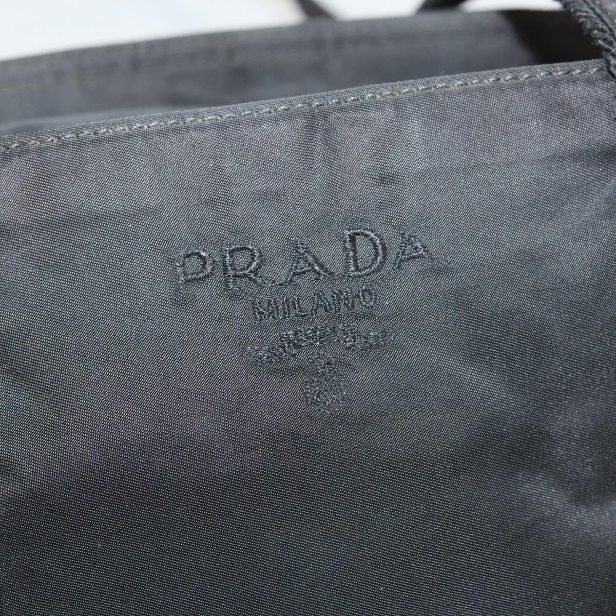 PRADA Shoulder Bag Nylon Black Silver Auth bs26020