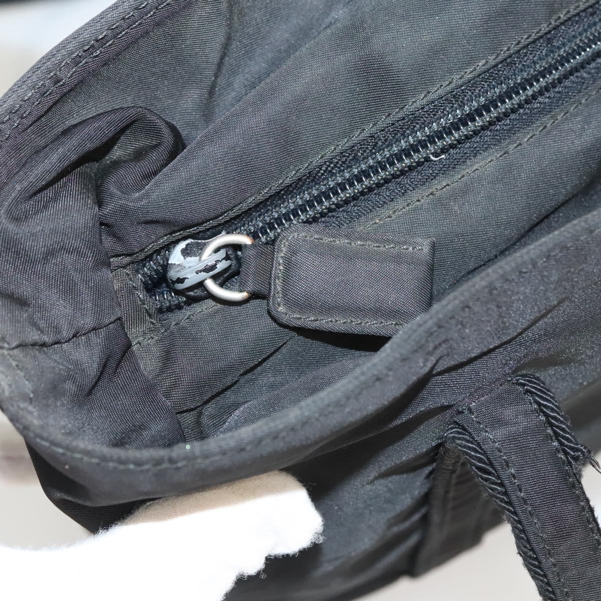 PRADA Shoulder Bag Nylon Black Silver Auth bs26020