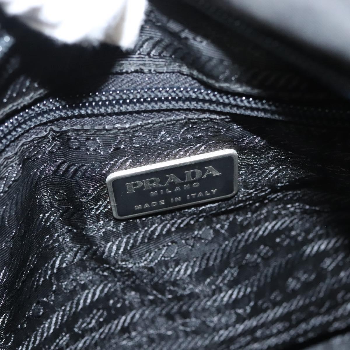 PRADA Shoulder Bag Nylon Black Silver Auth bs26020