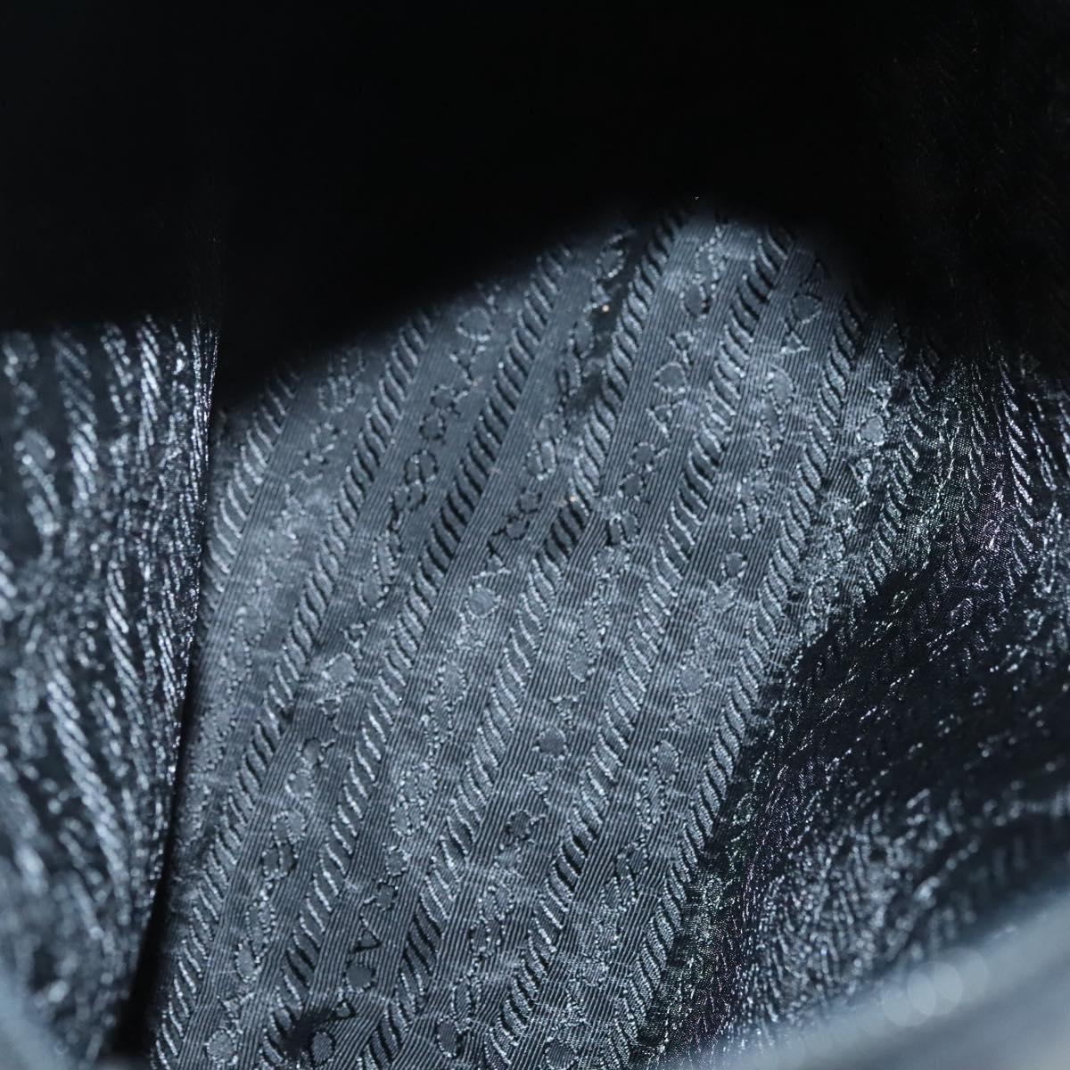 PRADA Shoulder Bag Nylon Black Silver Auth bs26020