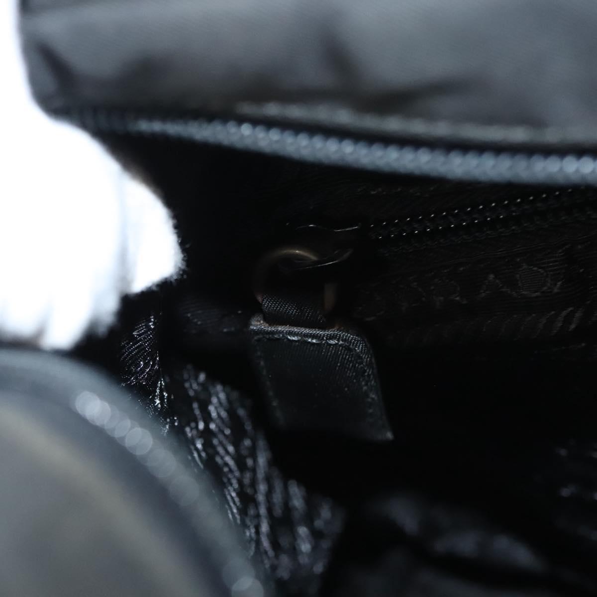 PRADA Shoulder Bag Nylon Black Silver Auth bs26020