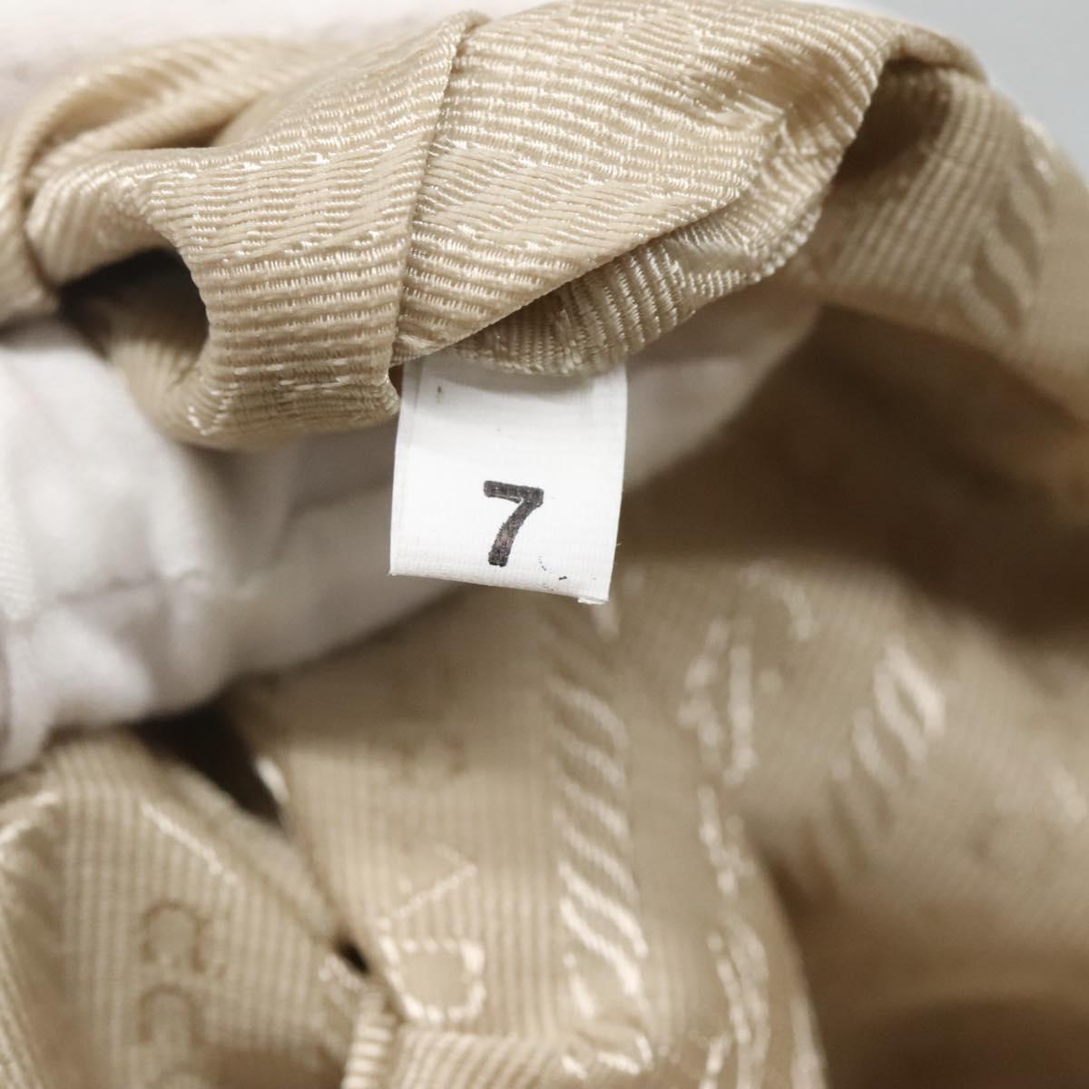 PRADA Chain Shoulder Bag Nylon Beige Silver Auth bs26049