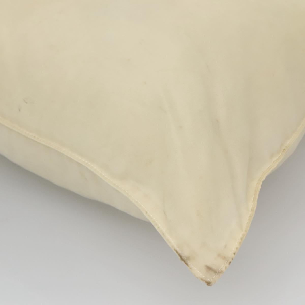 PRADA Tote Bag Nylon Cream Silver Auth bs26062