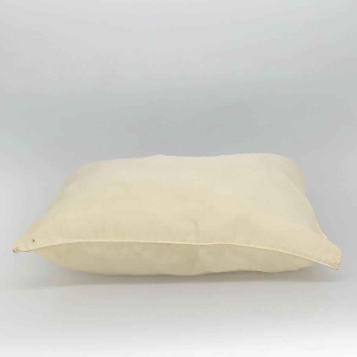 PRADA Tote Bag Nylon Cream Silver Auth bs26062