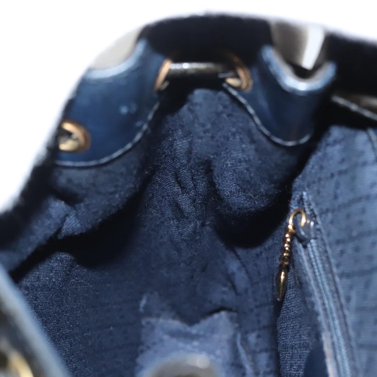 GUCCI Bamboo Backpack Enamel Navy Gold 003 2058 0030 Auth bs26080