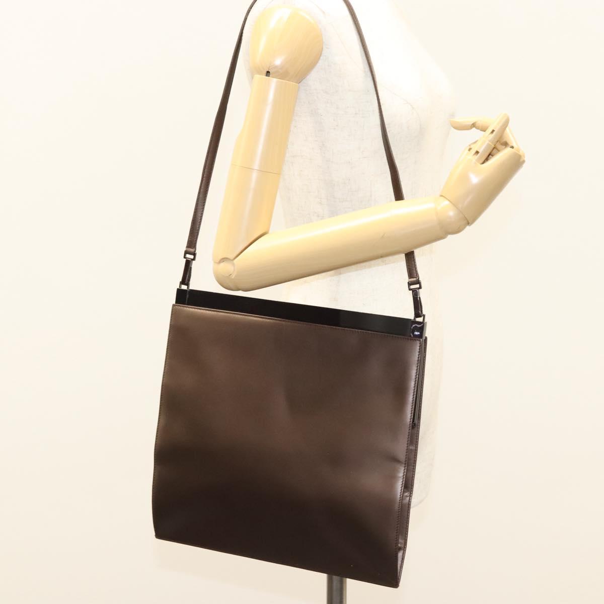GUCCI Shoulder Bag Leather Outlet Brown 004 0406 0492 Auth bs26083