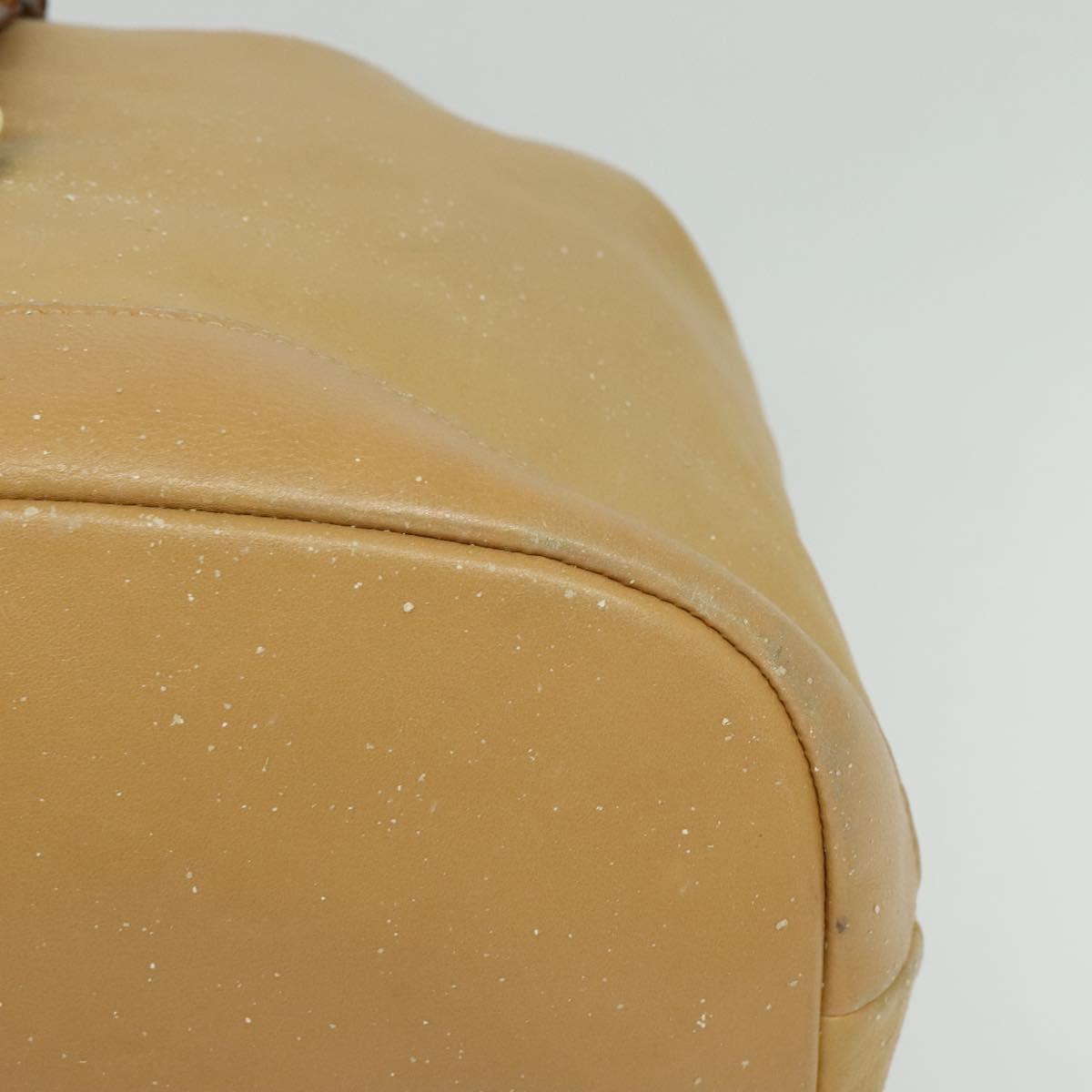 GUCCI Bamboo Backpack Leather Beige Gold 003 2855 0043 0 Auth bs26085
