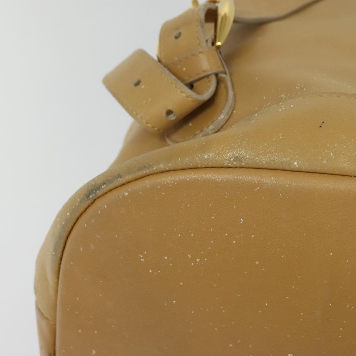 GUCCI Bamboo Backpack Leather Beige Gold 003 2855 0043 0 Auth bs26085