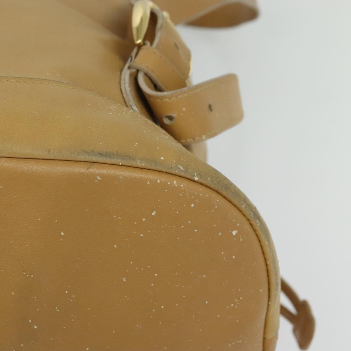 GUCCI Bamboo Backpack Leather Beige Gold 003 2855 0043 0 Auth bs26085