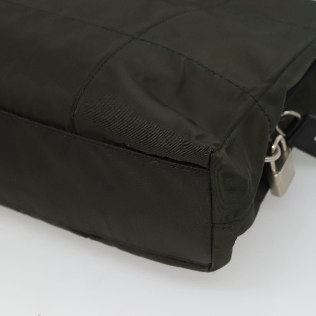PRADA Tote Bag Nylon Green Silver Auth bs26087