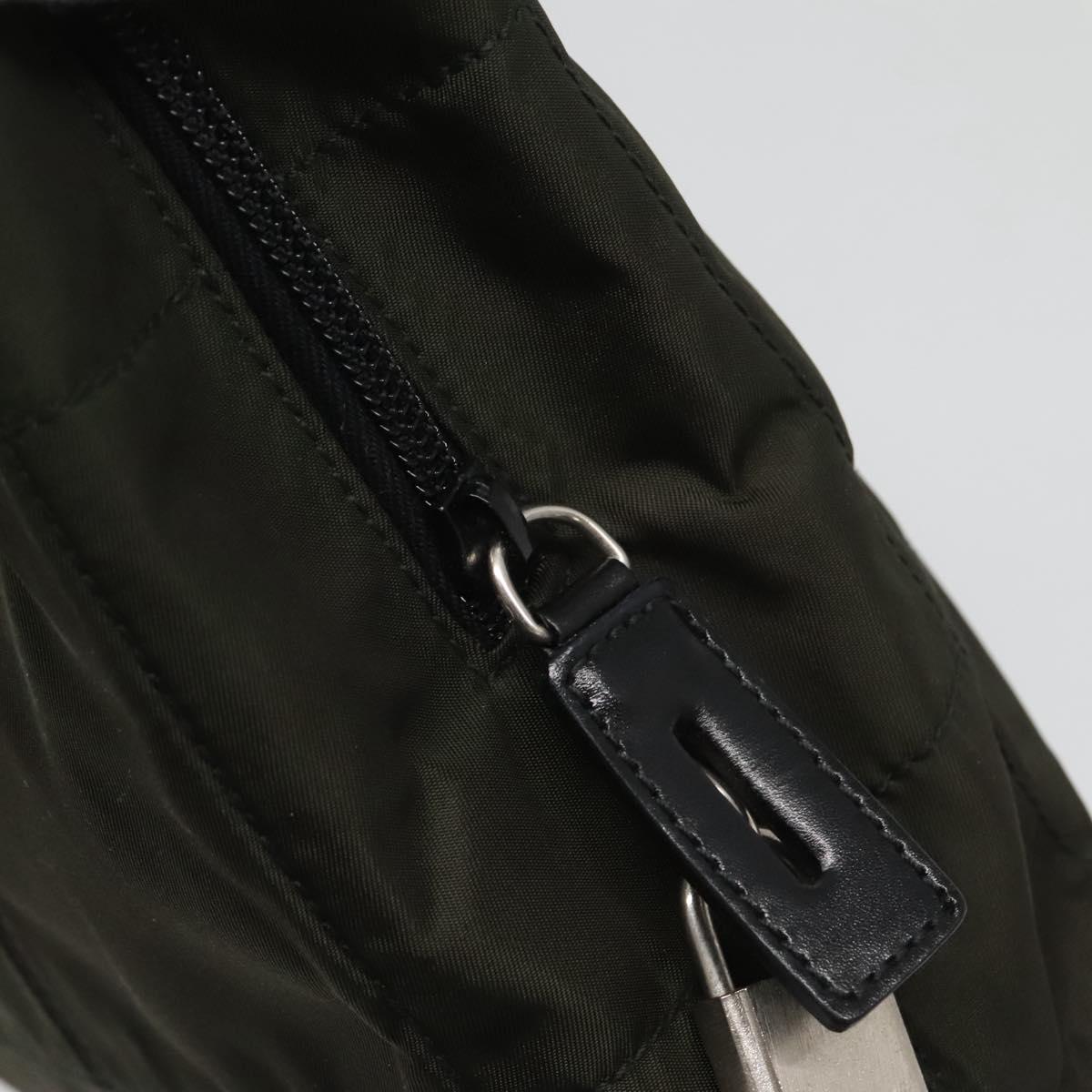 PRADA Tote Bag Nylon Green Silver Auth bs26087