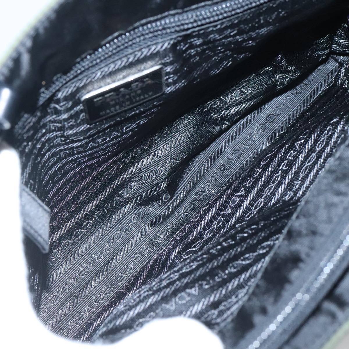 PRADA Tote Bag Nylon Green Silver Auth bs26087