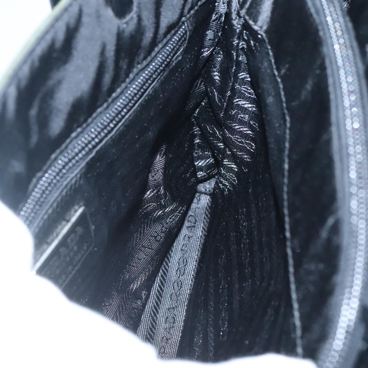 PRADA Tote Bag Nylon Green Silver Auth bs26087