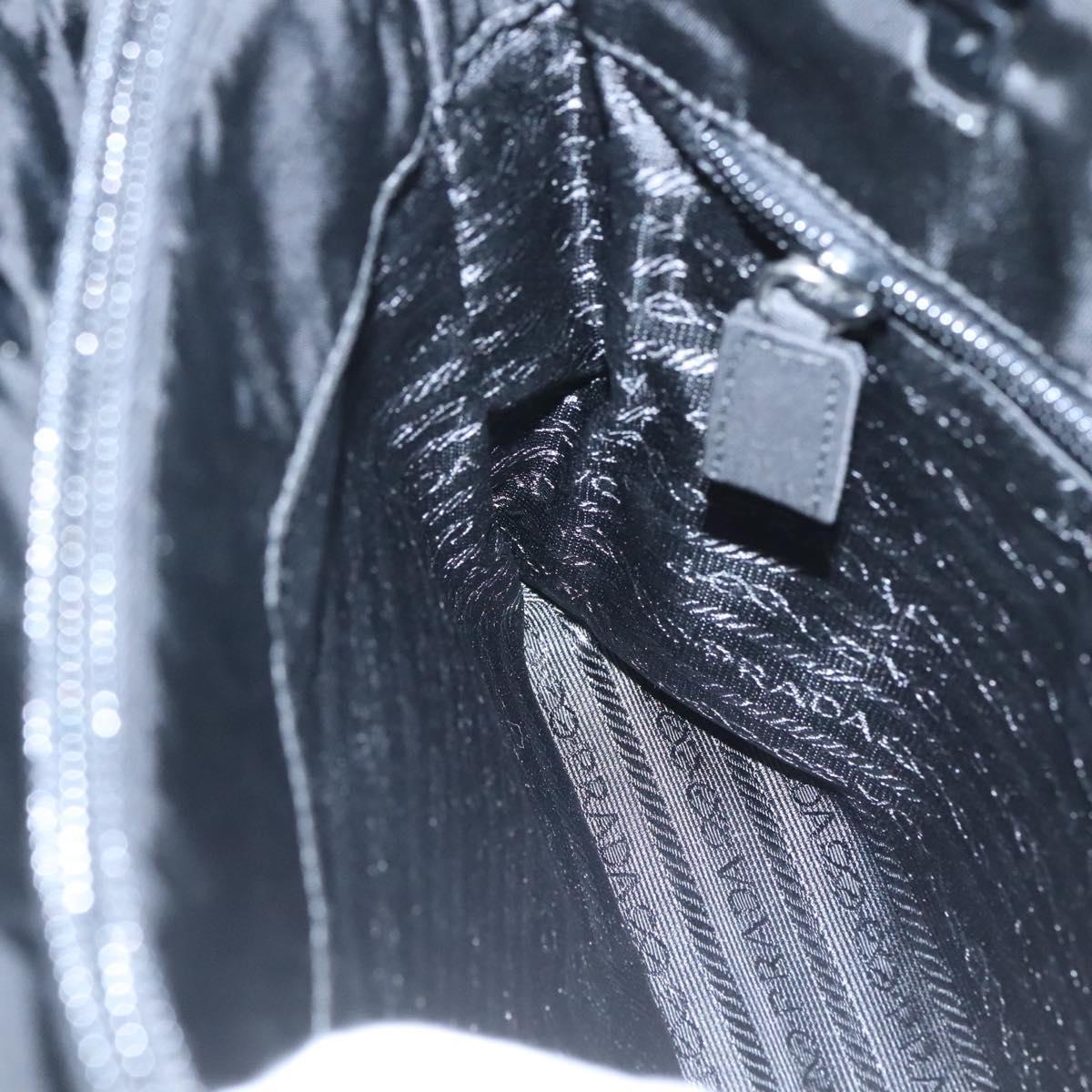 PRADA Tote Bag Nylon Green Silver Auth bs26087