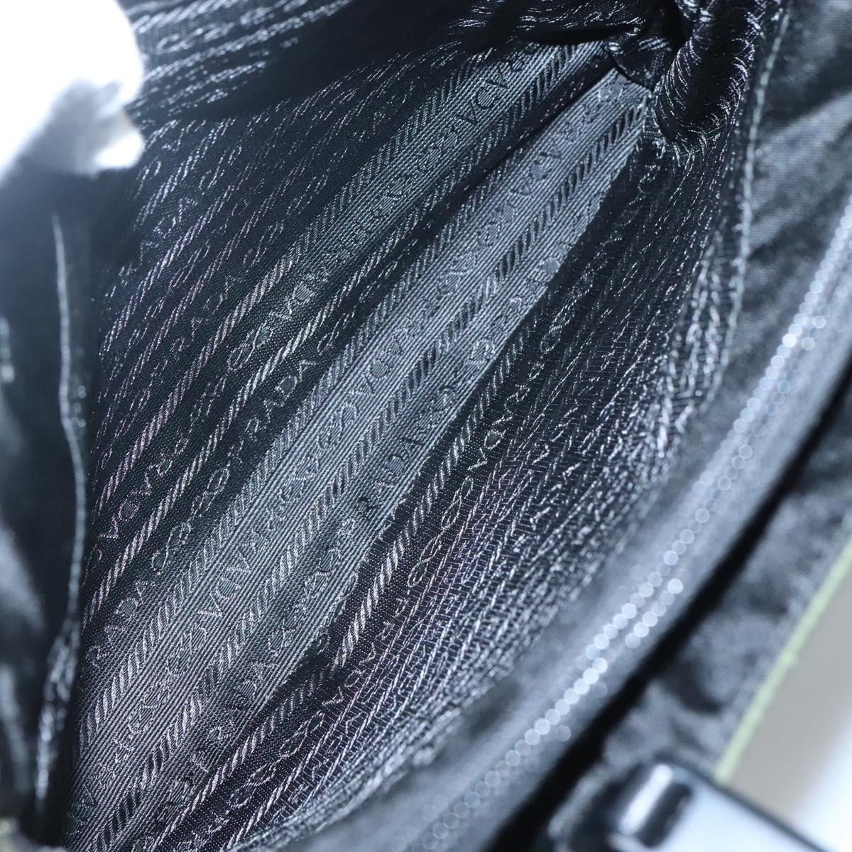 PRADA Tote Bag Nylon Green Silver Auth bs26087