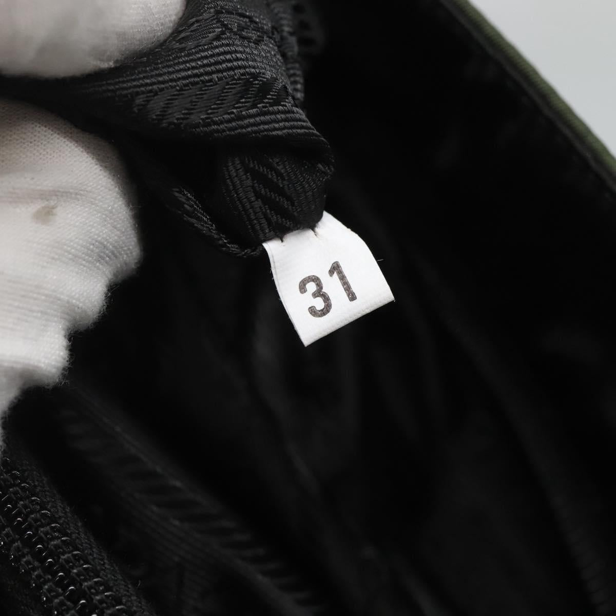 PRADA Tote Bag Nylon Green Silver Auth bs26087