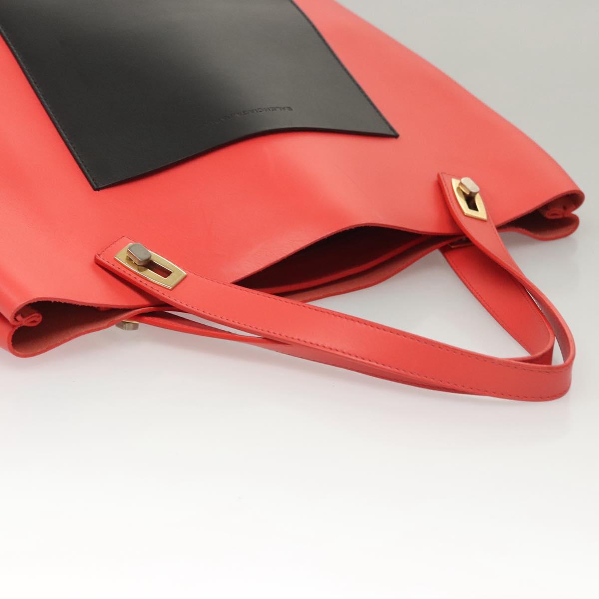 BOTTEGA VENETA Tote Bag Leather Orange Gold Silver Auth bs26109