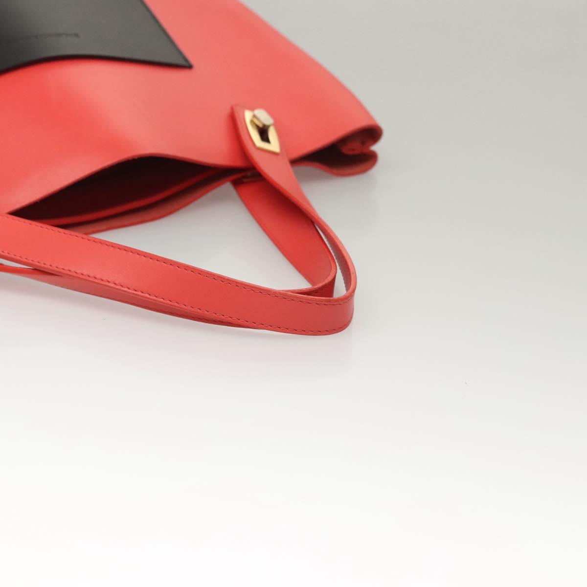 BOTTEGA VENETA Tote Bag Leather Orange Gold Silver Auth bs26109