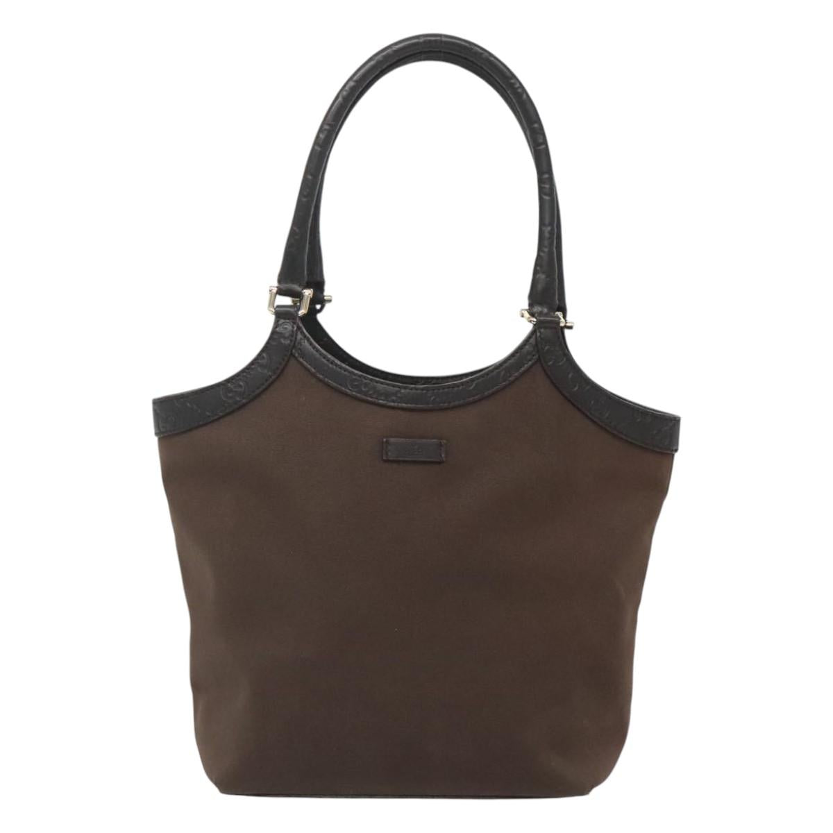 GUCCI Tote Bag Canvas Outlet Brown Gold 279153 Auth bs26148