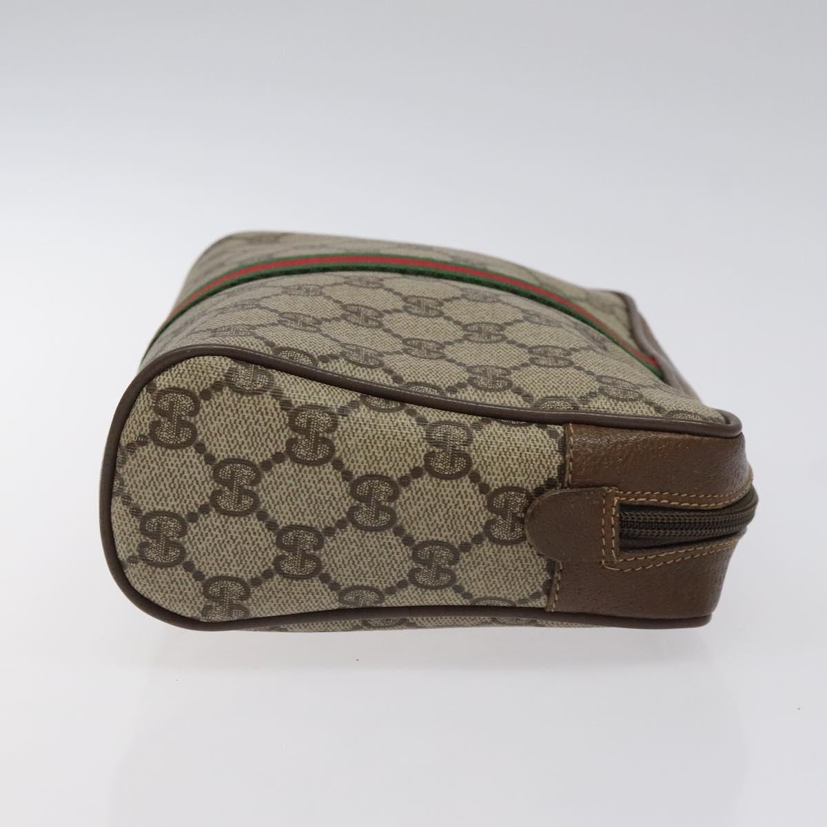 GUCCI GG Supreme Web Sherry Line Clutch Bag PVC Beige 89 01 012 Auth bs26177